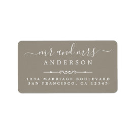 Script Gray Wedding Rücksendeadresse Adressaufkleber