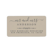 Script Gray Wedding Rücksendeadresse Adressaufkleber (Vorne)