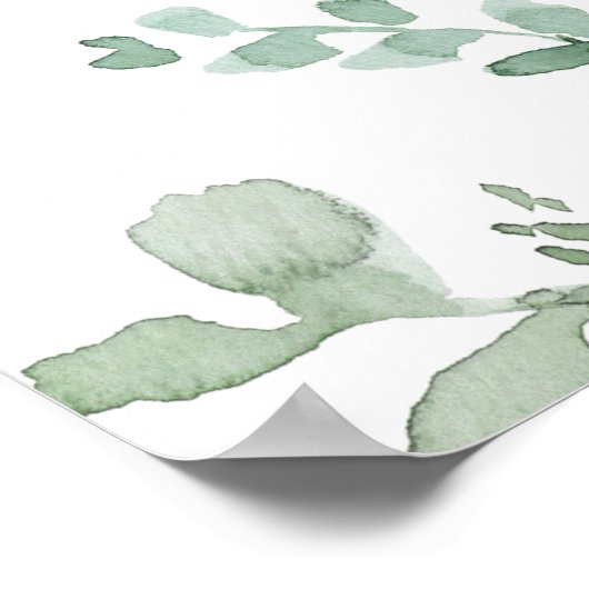 Script Green Foliage Probe Dinner Willkommen Poster (Ecke)