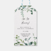 Script Green Foliage Sip Hooray Brautparty Geschenkanhänger (Vorderseite)