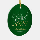 Script Green Gold Class 2020 Abschluss Keramik Ornament (Rechts)