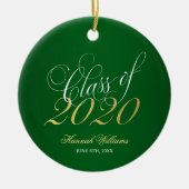 Script Green Gold Class 2020 Abschluss Keramik Ornament (Vorne)