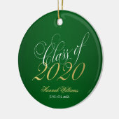 Script Green Gold Class 2020 Abschluss Keramik Ornament (Links)
