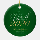 Script Green Gold Class 2020 Abschluss Keramik Ornament (Hinten)