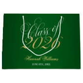 Script Green Gold Class 2024 Abschluss Große Geschenktüte (Vorderseite)