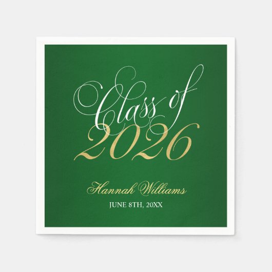 Script Green Gold Class 2025 Abschluss Serviette (Vorderseite)