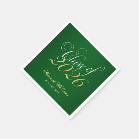 Script Green Gold Class 2025 Abschluss Serviette (Ecke)