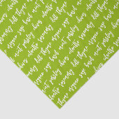 Script Green Herb Names Seidenpapier (Ausschnitt)