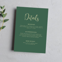 Script Green Minimalistisch Elegant Hochzeitdetail