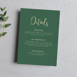 Script Green Minimalistisch Elegant Hochzeitdetail Begleitkarte