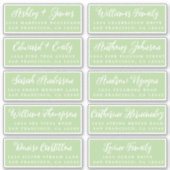 Script Green Wedding Guest Address Labels (Vorderseite)