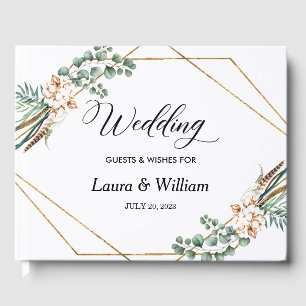 Script Greenery Glitzer Frame Wedding Gästebuch