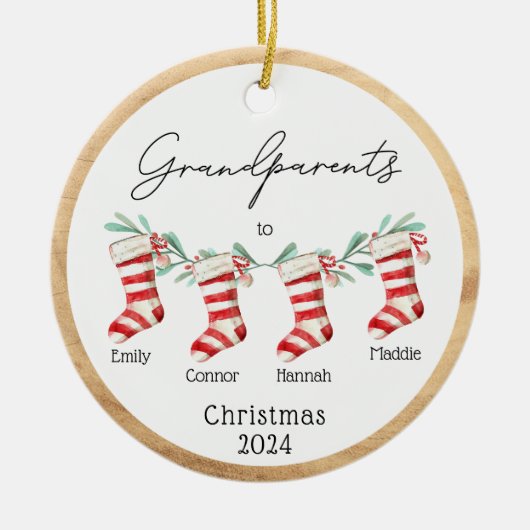 Script Großeltern zu Weihnachten Strümpfe Keramik Ornament (Vorne)