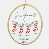 Script Großeltern zu Weihnachten Strümpfe Keramik Ornament (Links)