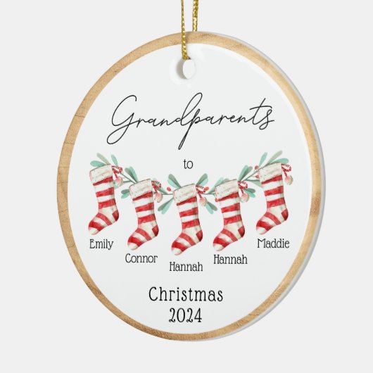 Script Großeltern zu Weihnachten Strümpfe Keramik Ornament (Links)
