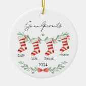 Script Großeltern zu Weihnachten Strümpfe Keramik Ornament (Vorne)