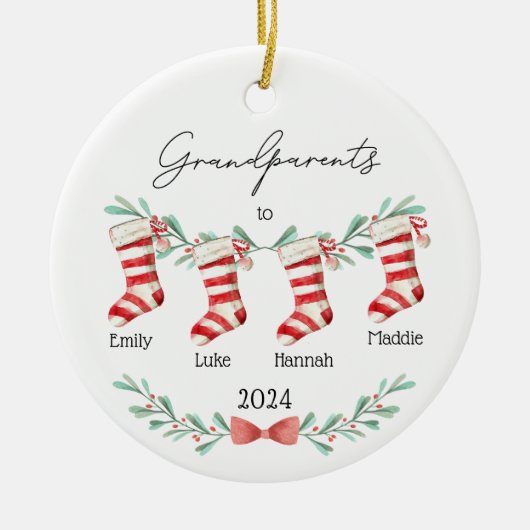 Script Großeltern zu Weihnachten Strümpfe Keramik Ornament (Vorne)