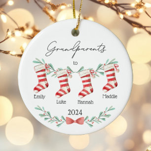 Script Großeltern zu Weihnachten Strümpfe Keramik Ornament
