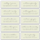 Script Guest Address Labels ORDER 6" oder 8" Blatt (Vorderseite)