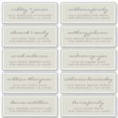 Script Guest Address Labels ORDER 6" oder 8" Blatt (Vorderseite)