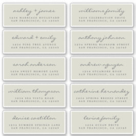 Script Guest Address Labels ORDER 6" oder 8" Blatt