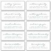 Script Guest Address Labels ORDER 6" oder 8" Blatt (Vorderseite)