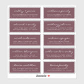 Script Guest Address Labels ORDER 6" oder 8" Blatt (Blatt)