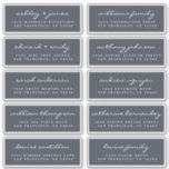 Script Guest Address Labels ORDER 6" oder 8" Blatt<br><div class="desc">Einfach zu personalisieren, Namen und Adressen / individuelle Hochzeitsadressen Etikettenaufkleber für Gäste. Diese schicken, modernen und einfachen Hochzeitsadressen-Labels bieten Ihre Hochzeitsgäste in weißer, eleganter Schrift-Kalligraphie auf dunkelblauem Hintergrund. Fügen Sie einfach Ihre persönlichen Namen und Adresse Ihrer Hochzeitsgäste hinzu. Exklusiv für Sie entworfen von Happy Dolphin Studio. ***BESTELLEN SIE BITTE KLEINER...</div>