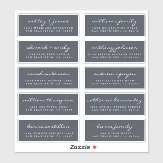 Script Guest Address Labels ORDER 6" oder 8" Blatt (Blatt)