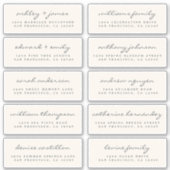 Script Guest Address Labels ORDER 6" oder 8" Blatt (Vorderseite)