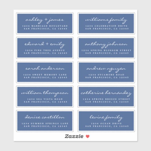 Script Guest Address Labels ORDER 6" oder 8" Blatt (Blatt)