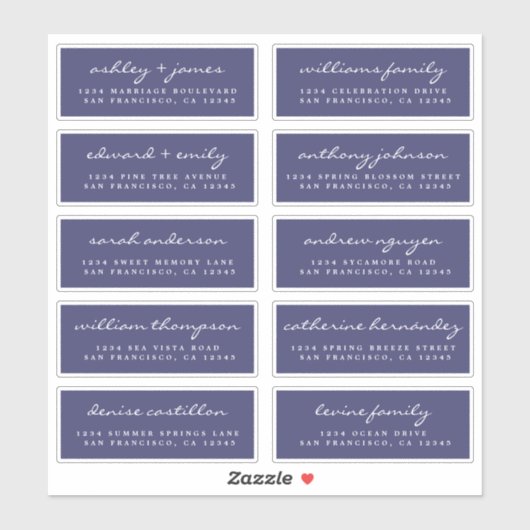 Script Guest Address Labels ORDER 6" oder 8" Blatt (Blatt)