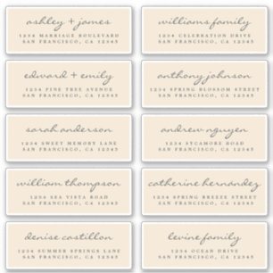 Script Guest Address Labels ORDER 6" oder 8" Blatt