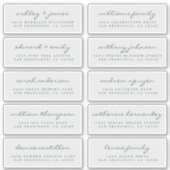 Script Guest Address Labels ORDER 6" oder 8" Blatt (Vorderseite)