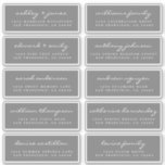 Script Guest Address Labels ORDER 6" oder 8" Blatt<br><div class="desc">Einfach zu personalisieren, Namen und Adressen / individuelle Hochzeitsadressen Etikettenaufkleber für Gäste. Diese schicken, modernen und einfachen Hochzeitsadressen-Labels bieten Ihre Hochzeitsgäste in weißer, eleganter Schrift-Kalligraphie auf dunkelgrauem Hintergrund. Fügen Sie einfach Ihre persönlichen Namen und Adresse Ihrer Hochzeitsgäste hinzu. Exklusiv für Sie entworfen von Happy Dolphin Studio. ***BESTELLEN SIE BITTE KLEINER...</div>