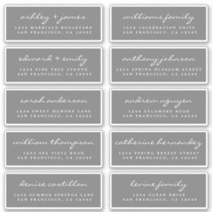 Script Guest Address Labels ORDER 6" oder 8" Blatt