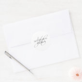 Script H Monogram Labels (silber / schwarz) Runder Aufkleber (Umschlag)