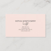 Script Hair Stylist Blush Pink Business Card Visitenkarte (Rückseite)