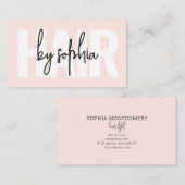 Script Hair Stylist Blush Pink Business Card Visitenkarte (Vorne/Hinten)