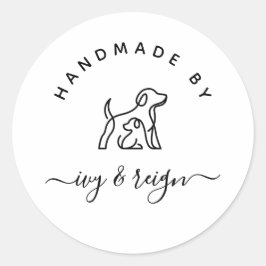  Script Handmade by Custom logo  Runder Aufkleber