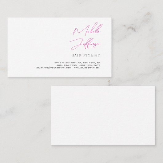 Script Handwriting Trendy Business Visitenkarte (Vorne/Hinten)