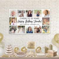 Script Happy Birthday Modern Foto Collage Party