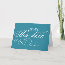 Script Happy Hanukkah Holiday Card Feiertagskarte