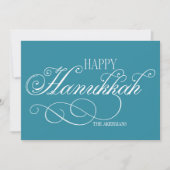 Script Happy Hanukkah Holiday Card Feiertagskarte (Vorderseite)