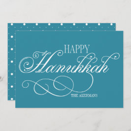 Script Happy Hanukkah Holiday Card Feiertagskarte