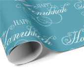 Script Happy Hanukkah Holiday Geschenkpapier (Rolleneckpunkt)