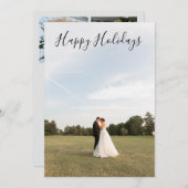 Script Happy Holidays Photo Card Feiertagskarte (Vorne/Hinten)