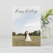 Script Happy Holidays Photo Card Feiertagskarte (Stehend Vorderseite)