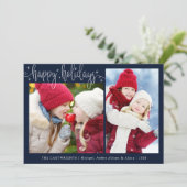 Script HAPPY HOLIDAYS | Sterns Feiertagskarte (Stehend Vorderseite)