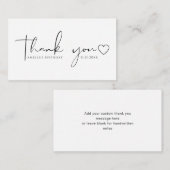 Script Heart Birthday Budget Vielen Dank Karten (Vorne/Hinten)